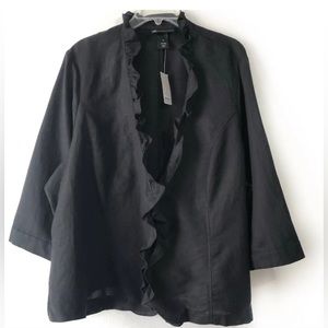 Lane Bryant Black Linen Blazer